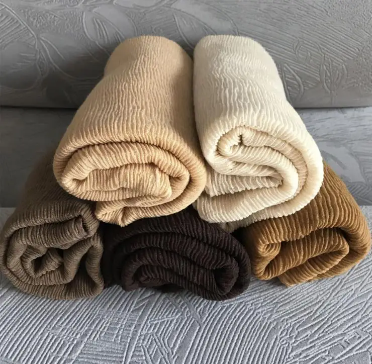 Турция морщин для женщин хиджаб шарф Мусульманский 2020 плотная плиссированные хлопковый