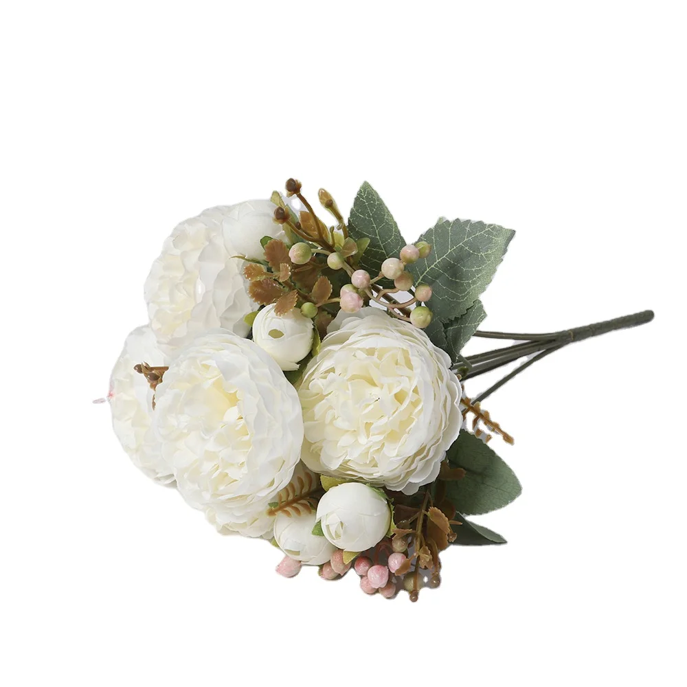 SEASON Luxury 7 Heads Peony Flower Bush Wedding Decoration Silk Flowers Bouquet Wholesale Artificial Pink Peonies Bush