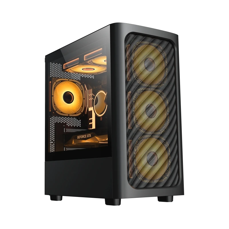 JNP высококачественный новый дизайн ПК M-atx Usb3.0 чехлы из закаленного стекла для компьютерных игр