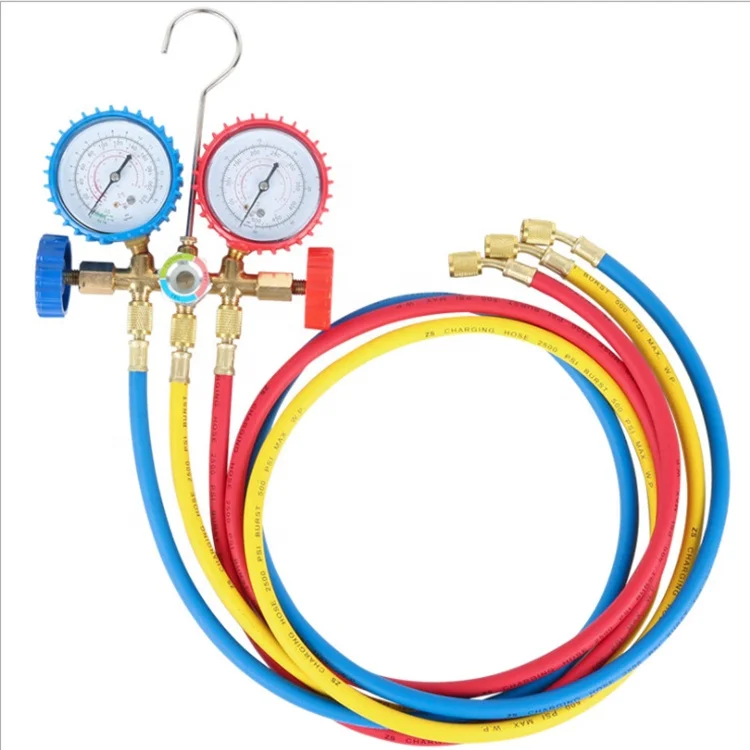 R32 R 134A Refrigeration Pressure Tools Double Manifold Gauge Set For Car Air Conditioning Conditioner
