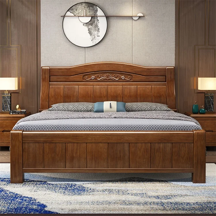 Royal Classic Furniture Italian Home Bedroom Furniture Set Mahogany Wood King Size Bed Set