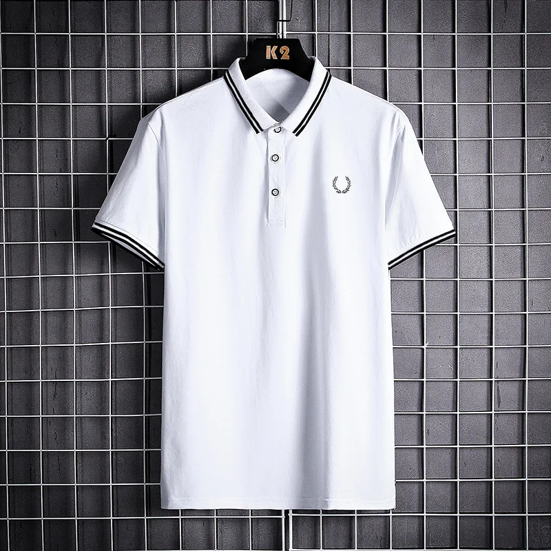 high quality custom logo collar shirt golf polo t shirt 100% cotton polo tshirts  mens polo shirts Short SleeveMen100% Cott