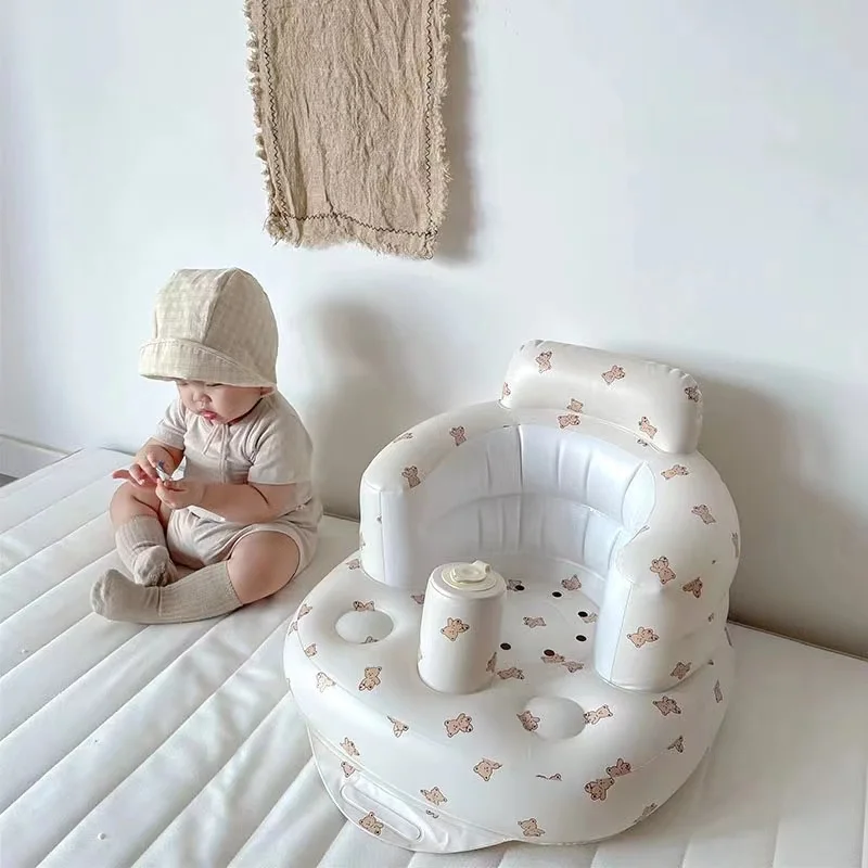 Popular style Inflatable Learning Chair Anti-fall Training Chair Baby BB Learning Inflatable Sofa Bath Stool