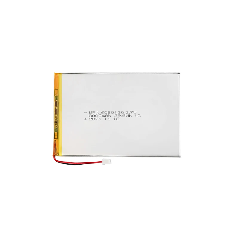 Manufactory Custom Super Thin Bluetooth Keyboard Battery UFX 6080130 8000mAh 3.7V Rechargeable Li-polymer Battery