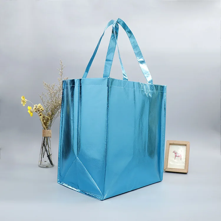 
Customized Laminated Metallic Non-Woven Tote Bag 