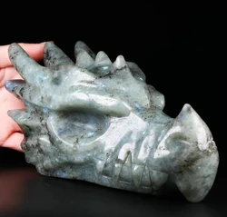 Factory price Hand Carved Crystal Carving labradorite Dragon Heads Crystal Skulls healing stones