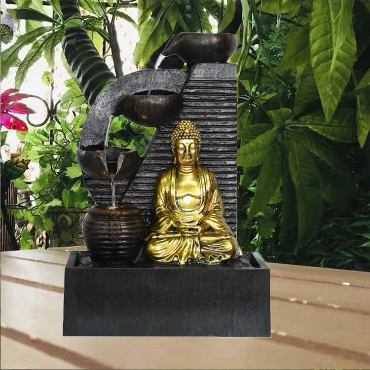 Ganesh Water Fountain Led Colorful Mini Indoor Molds Plastic Buddha Water Fountain Resin JN300 Indian Outdoor Ornaments WCA,BSCI