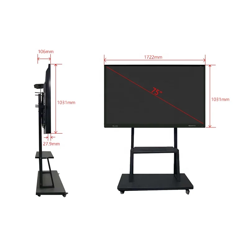 65 75 85 inch Hot Selling Interactive Flat Panel Ultra HD LCD Digital Display Classroom Office Smart Conference Whiteboard