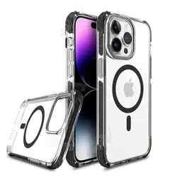 2023 Beelan Clear TPU Phone Case Shockproof TPE Protection Cover With Magsafes For iPhone 15 Case For iPhone 15 Pro Max Case