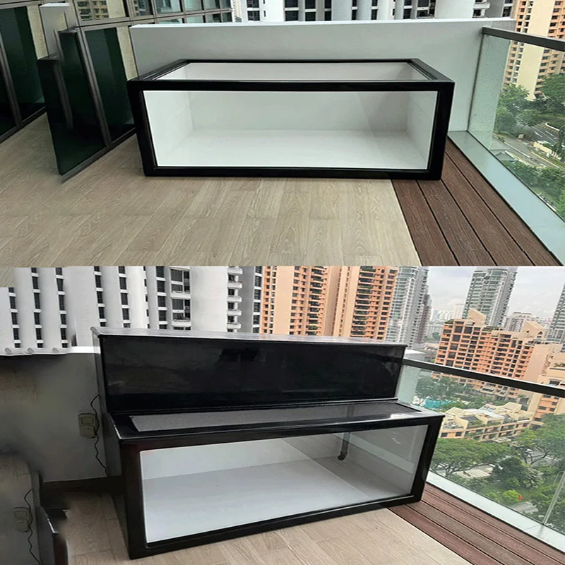 artificial indoor fiberglass luxury aquariums 10000 liter filter large glass bio flock koi fish aquarium tank for sale