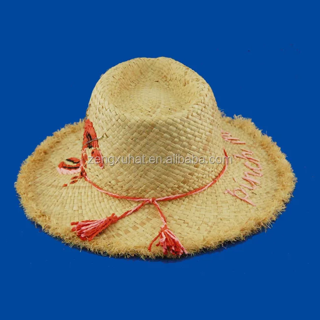 custom wholesale handmade natural grass raffia straw panama straw hat body