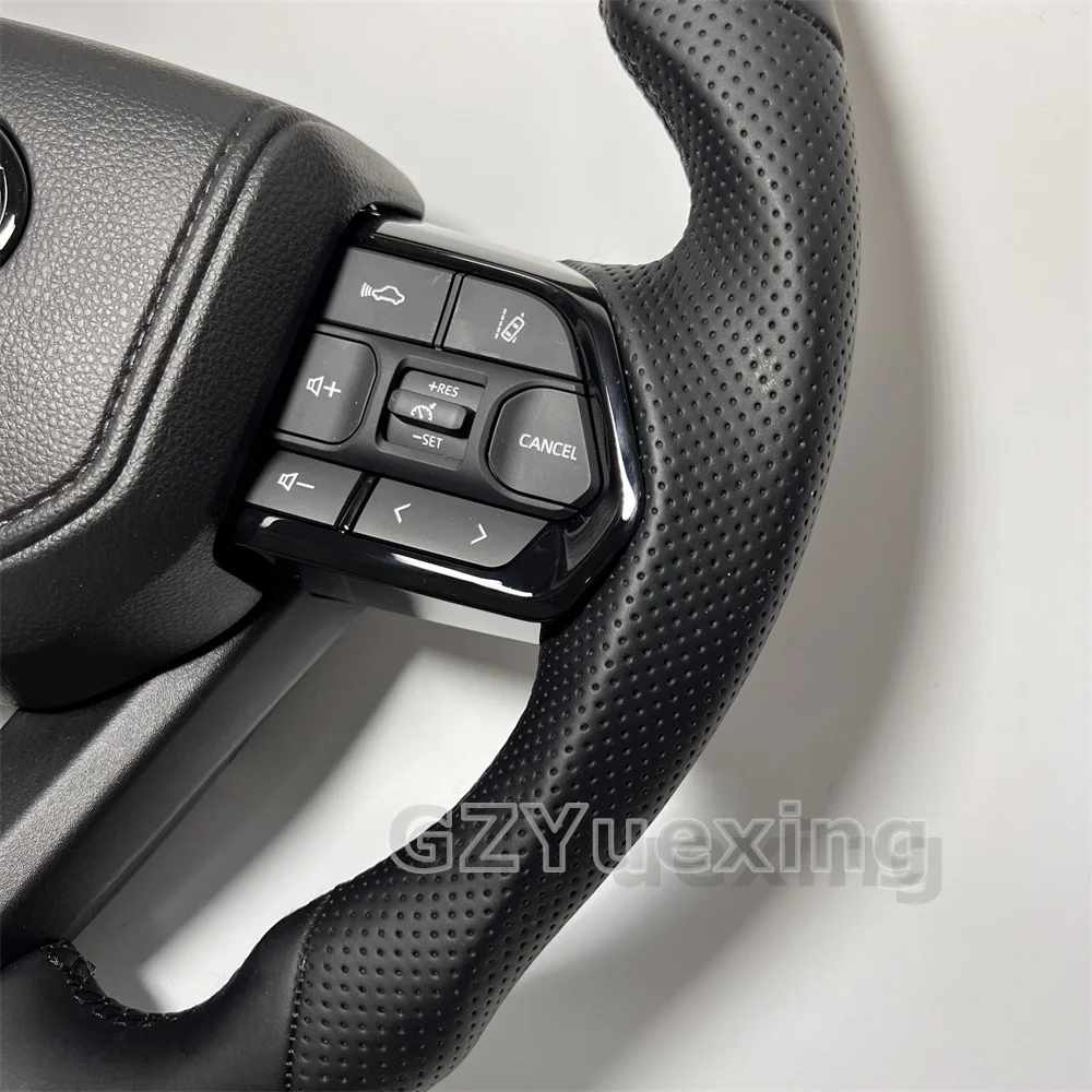 Black Button Steering Wheel For Toyota Land Cruiser LC79 LC76 LC70 LC300 2008-2021GR Style Full Leather Steering wheel