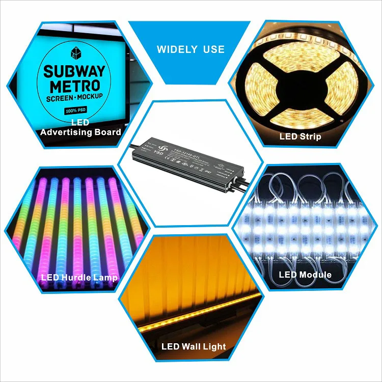 Manufacturer Dimmable Driver With U L listed Quality 12/24V 100-300W IP67 Class P Flicker Free Triac Led Dimmable Driver