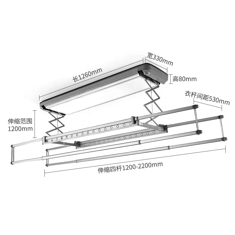 OEM/ODM Automated Laundry Hanger Electric Clothes Dryer Ceiling Mounted Rack Motorized Lifting Retractable