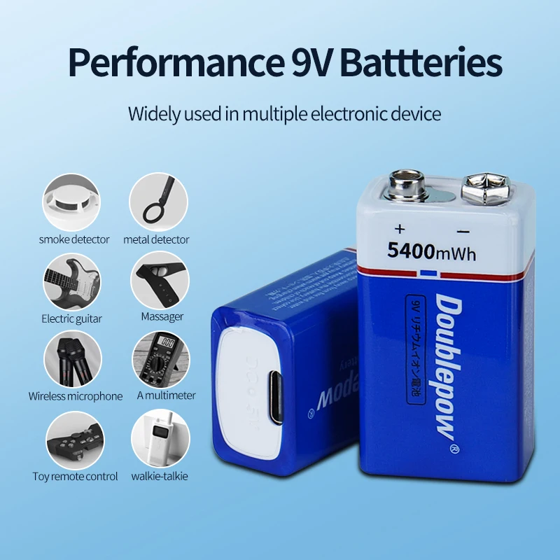 Energizer 9v Batteries 5400mwh 9v Rechargeable Battery Usb C Battery