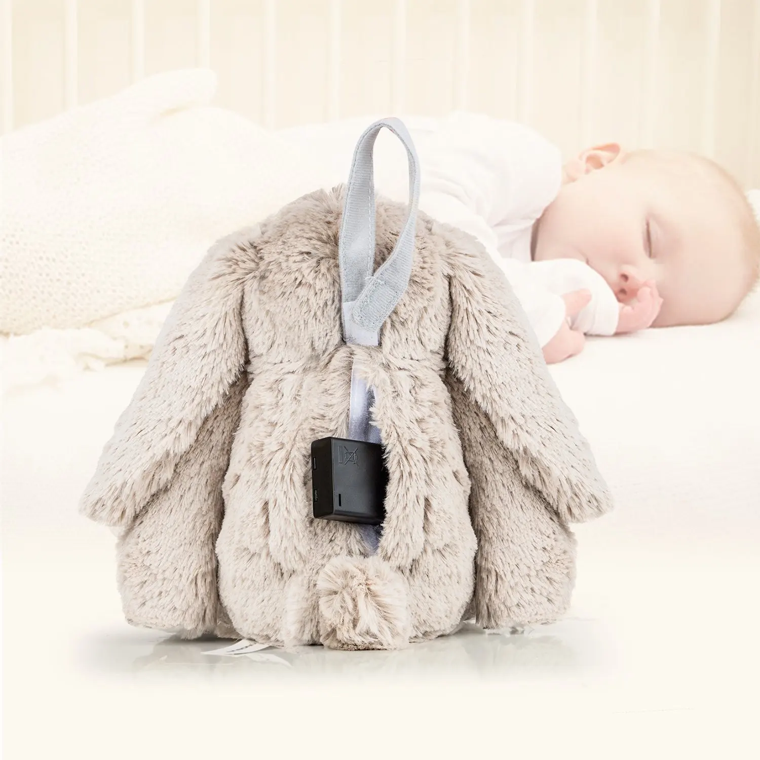 Новый продукт, белая шумоподавляющая кроватка для детского сна, Ночной светильник, шумная музыка, плюшевый кролик для сна