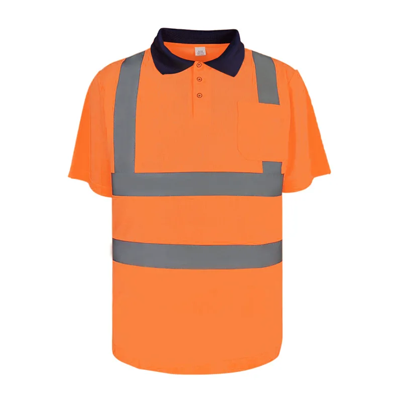 WEJUMP Hi Vis Polo T-shirt safety Workwear short sleeve polo t-shirt t shirt Safety Security Work Construction
