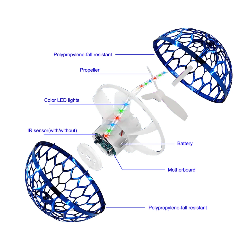 Amazon Fly Nova Pro 360 Rotating Hover Orb Magic Led Mini Drone Flying Spinner Boomerang Ball Flying Ball Toy