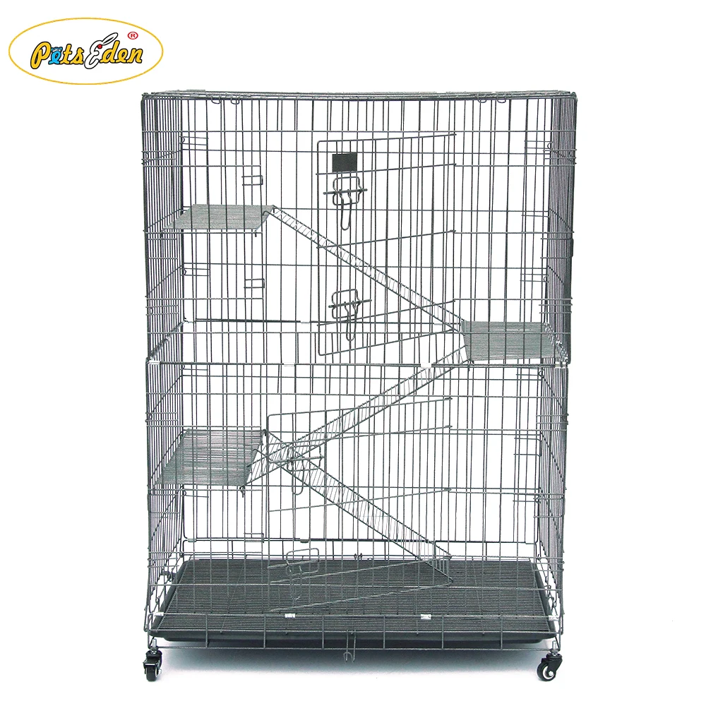 
2/3/4 Layer Large Metal Cat Cages Animal Cage with Plastic Tray 