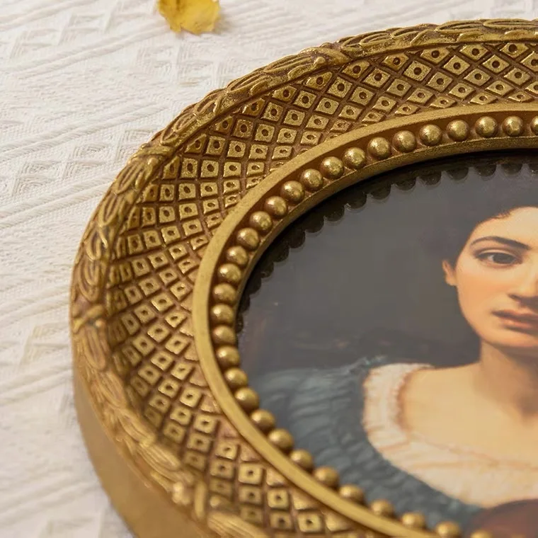 Vintage Oval Photo Frame Small Picture Frame with Couple Sunflower Wall Art Home Decor Luxury Photo Frames 10 Pieces 2 Color