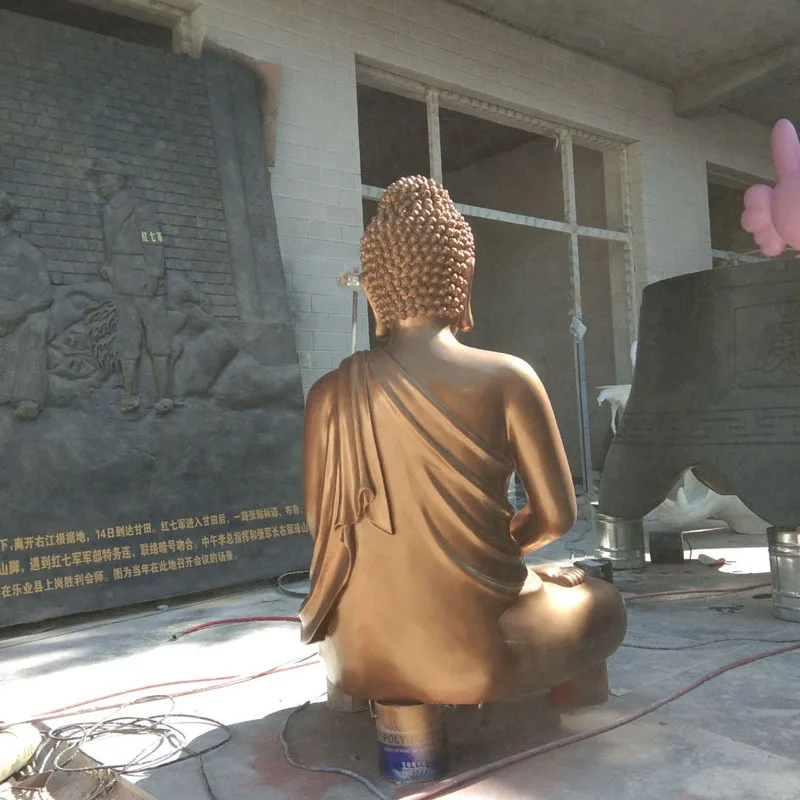 Decoration Life Size Sculpture Outdoor Statue  fiberglass large buddha painting