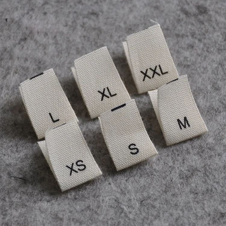 Roll Canvas Cotton Custom Logo  Natural Beige  Clothing Label Tags Garment Cotton Print Labels