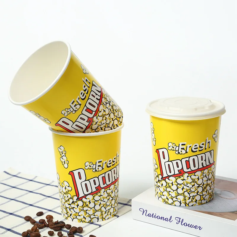 Popcorn Container Custom Disposable Special Cinema Popcorn Paper Packaging Box Movie Popcorn Bucket
