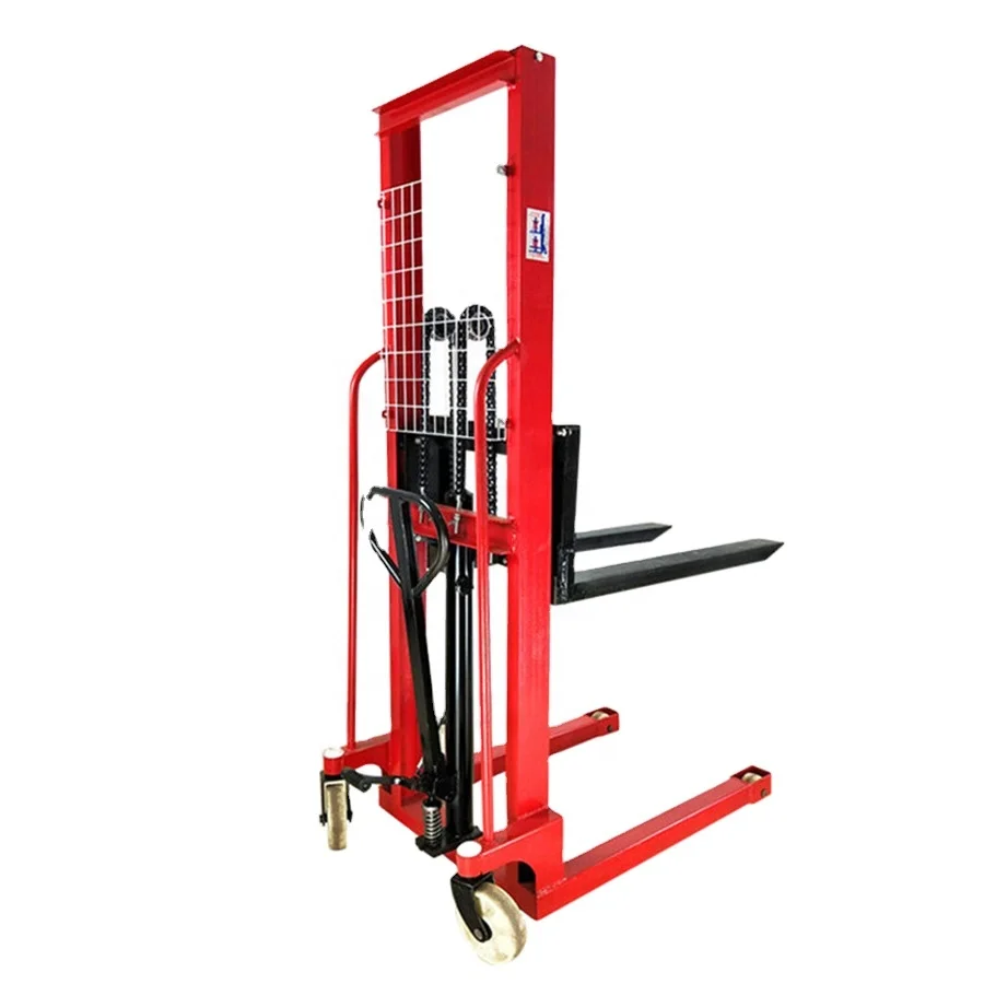 Hand manual winch forklift stacker truck