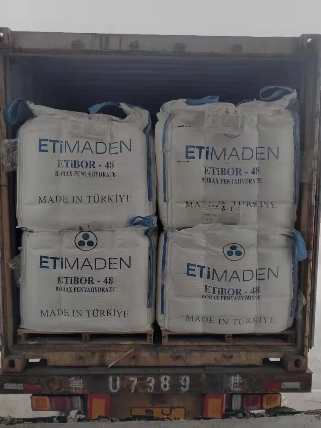 Borax price 99.9%  Borax pentahydrate 1200kg 24tons with pallet container