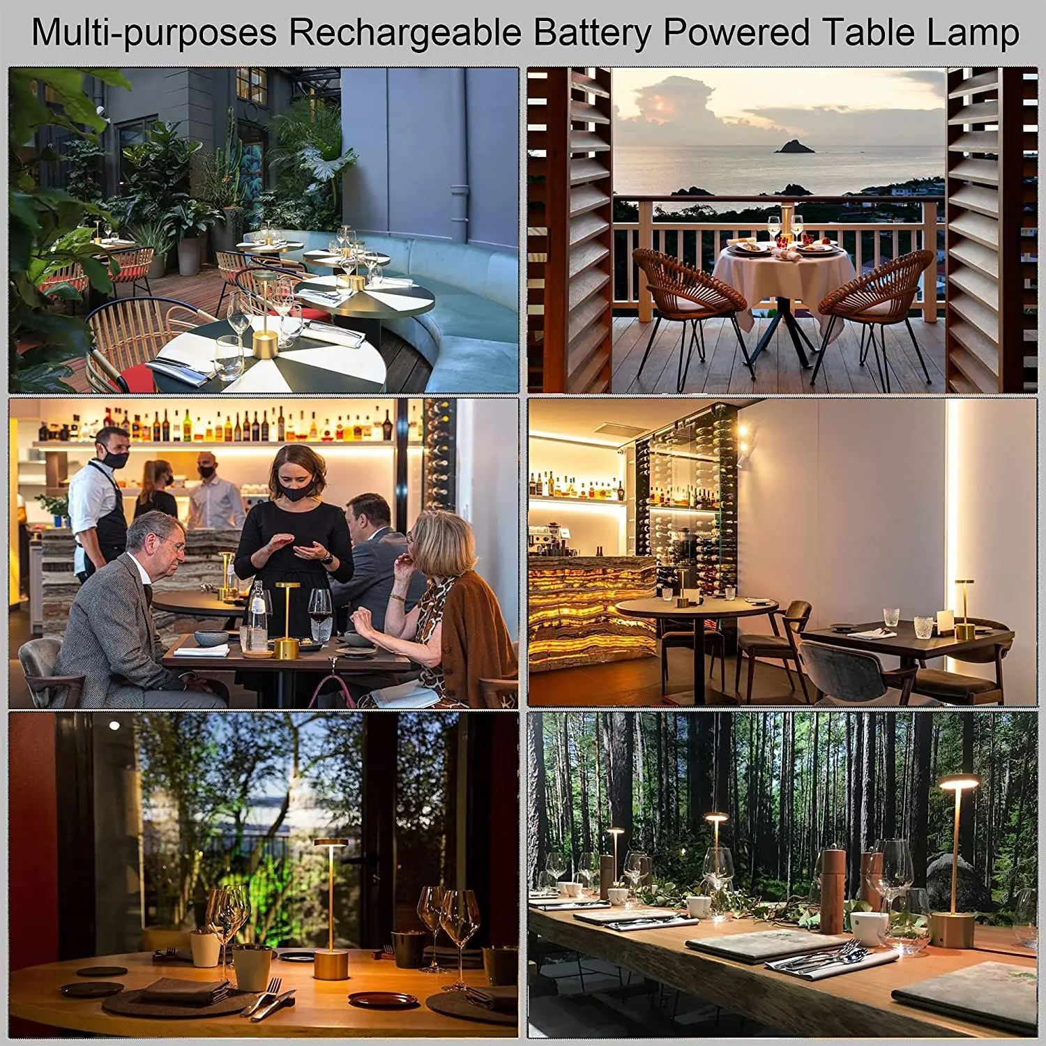 USB Charging Decorative Sensor Portable Bedside Light Restaurant Dinning Desk Lamp