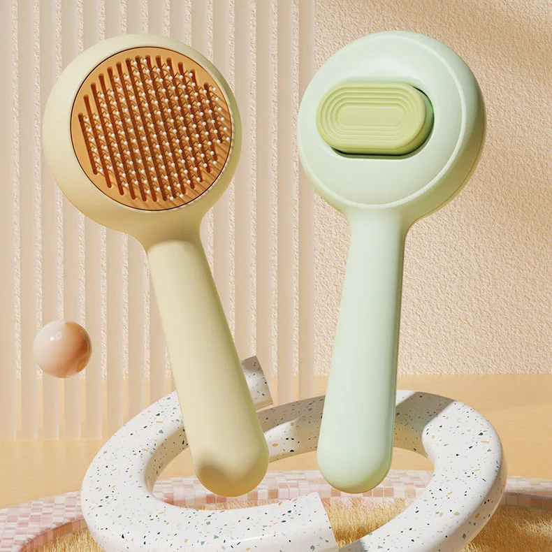 SY2025 Pet needle comb Beauty comb button pet self-cleaning dog and cat comb pet supplies