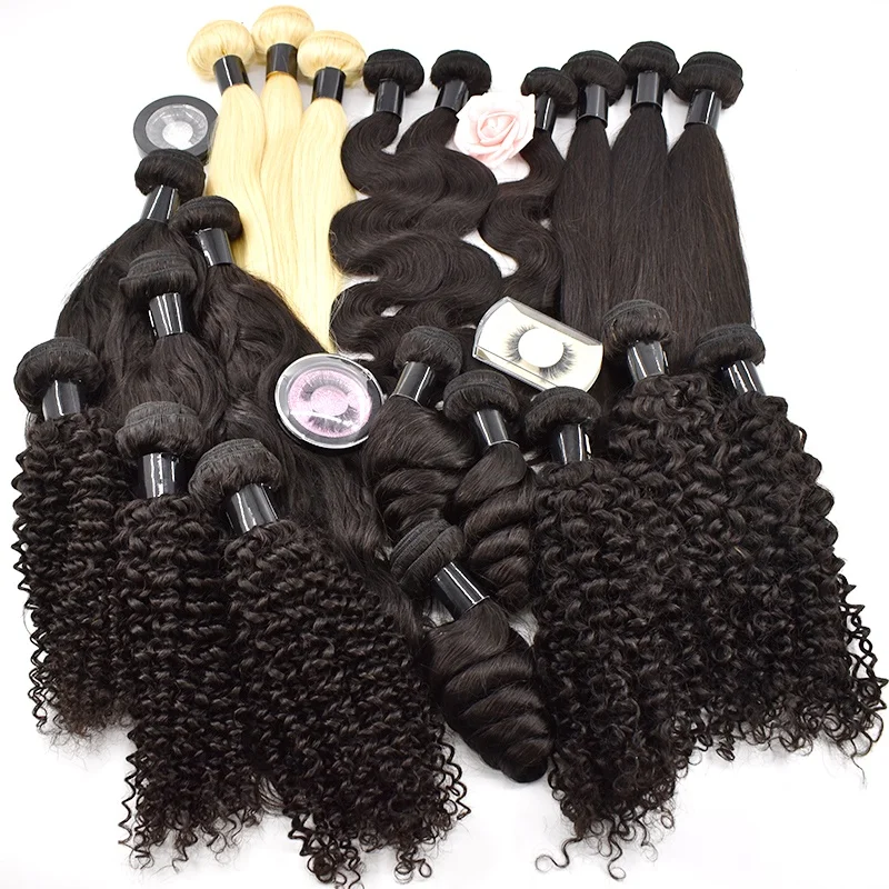 HaiYi Bundle Hair Vendors Wholesale 12A Grade Mink Brazilian Human Hair Raw Virgin Cuticle Aligned Hair Bundles