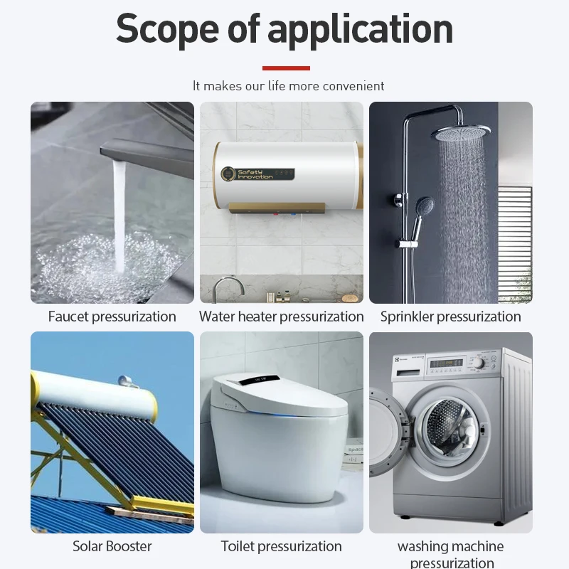 DC booster pump 24v69w high head and large flow household pipeline water heater washing machine intelligent toilet booster