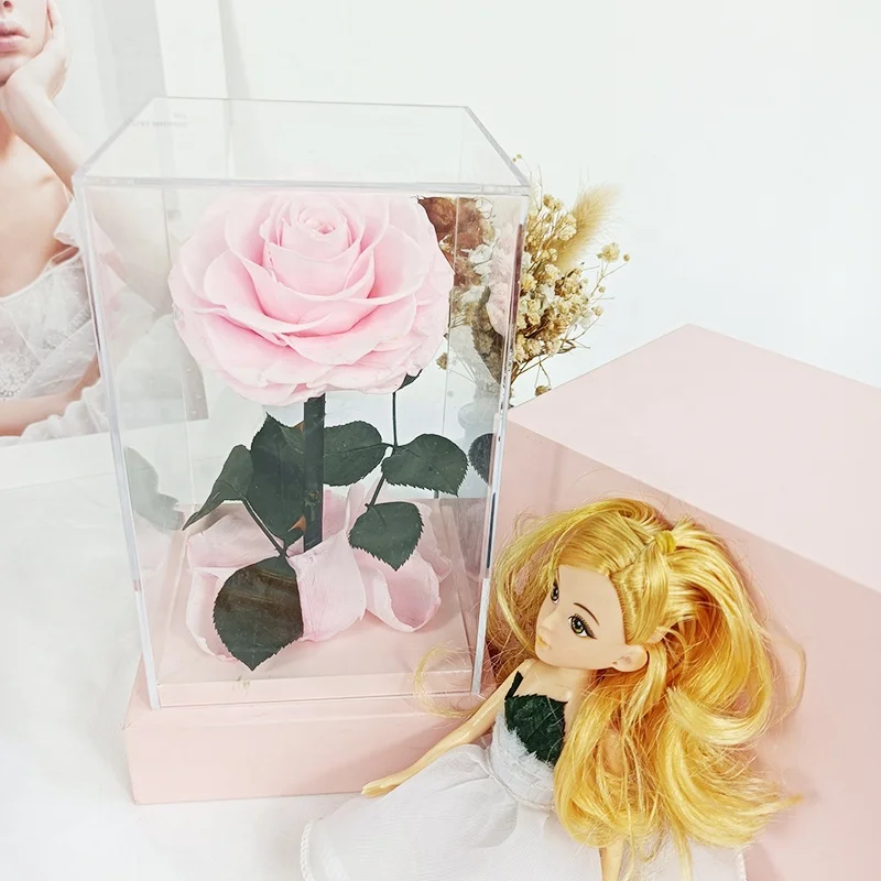 Акриловая коробка для розы SUMFLORA лидер продаж на Amazon товары forever rose производство акриловых консервированных роз рождественского декора