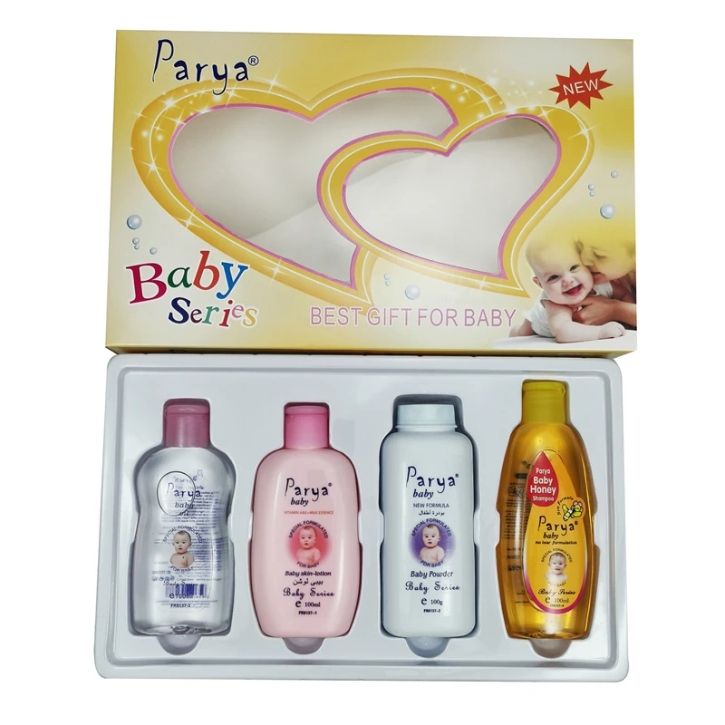 Parya Baby 4 предмета ежедневная ванна питательный шампунь для кожи и масло подарочный набор новорожденных Eco