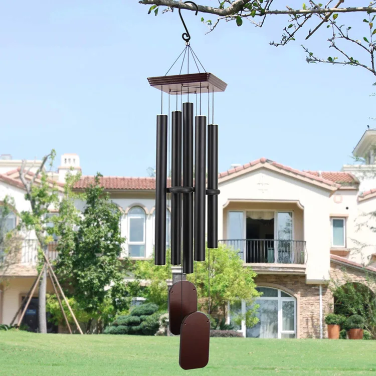 Outside Heavy Deep Tone Wind Bell 48 Inch Metal Wind Chimes With Double Wind Sail