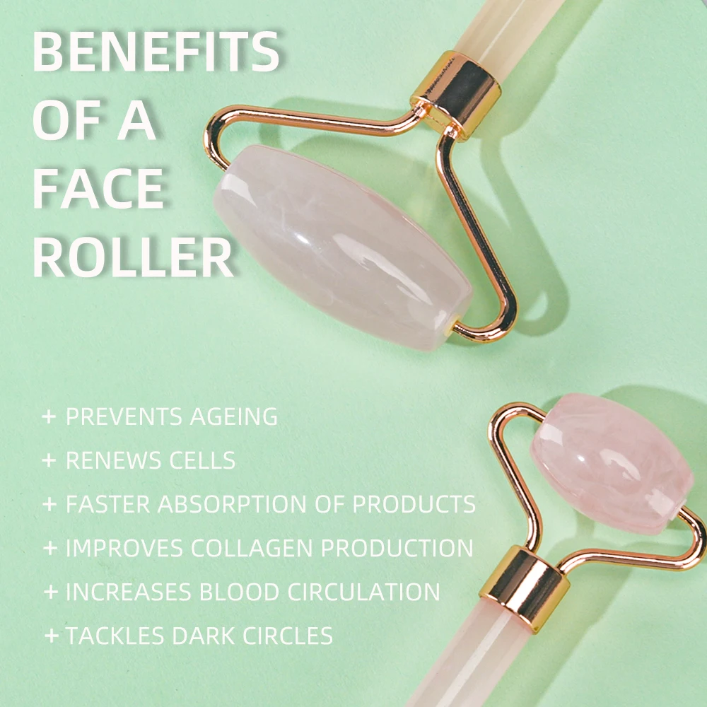 High quality rose quartz jade roller gua sha set for Face Beauty Boards Gua Sha Jade Roller