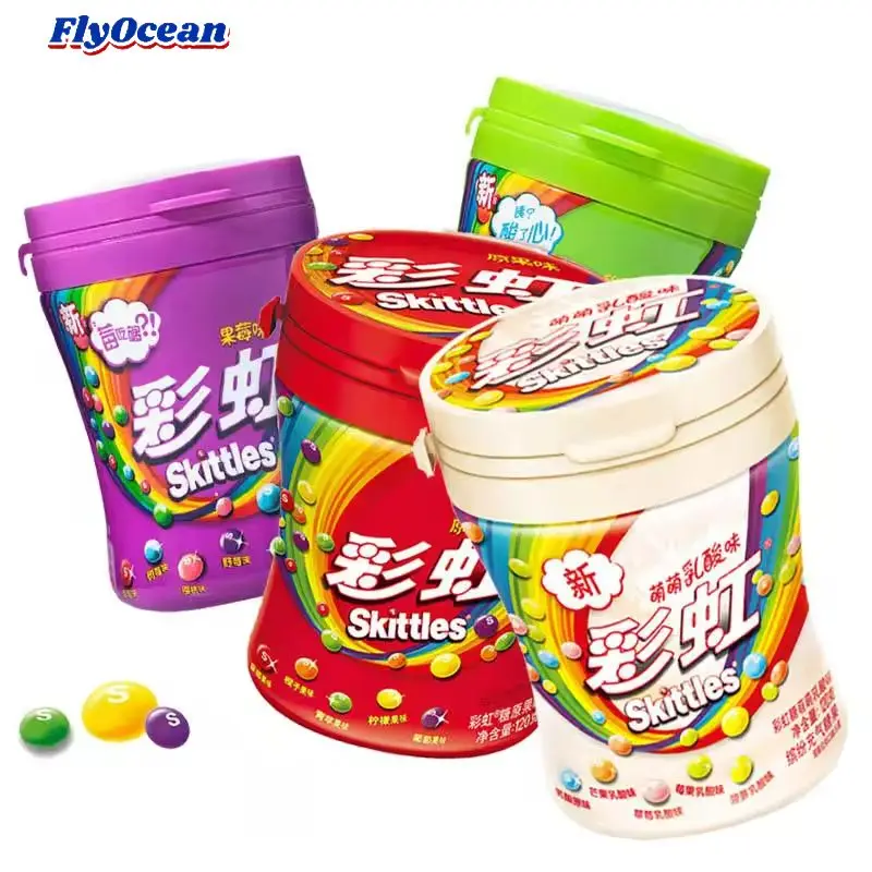 Wholesale Skittless 120g Candy Colorful Fruit Flavor Gum Snacks Gummy Sweets Candy