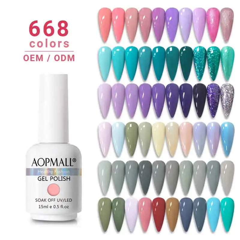 AOPMALL Newest Popular Trends Soak Off Gel Varnish UV Gel Long Lasting Gel Nail Polish Set For Nail Art