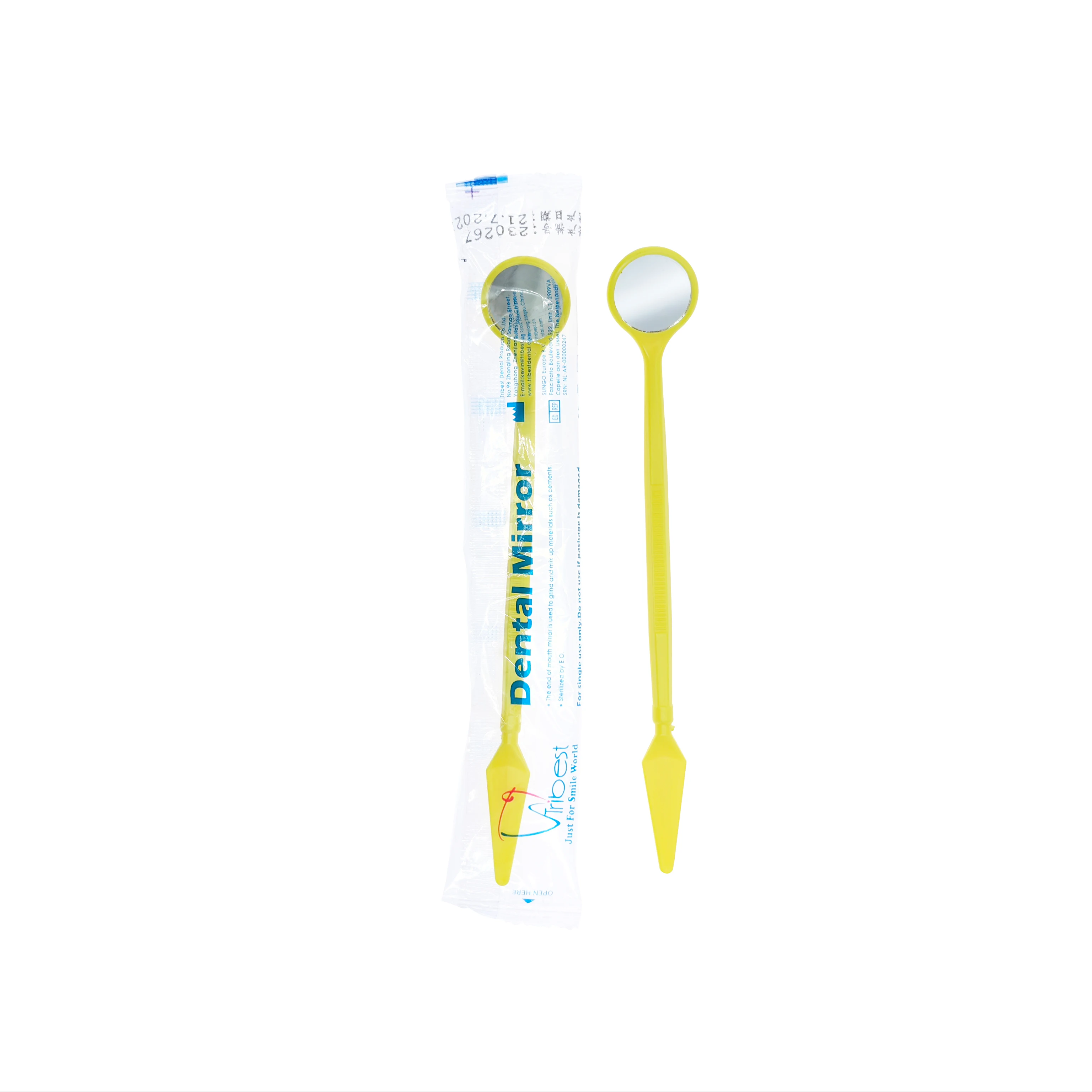New Product Dentist Lab Disposable Glass or Plastic Dental Mirror With Spatula