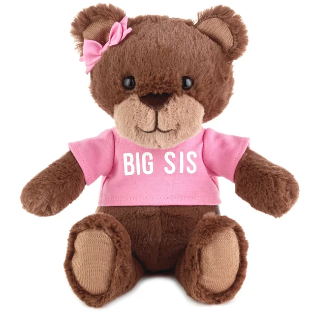 Hot selling custom teddy bears with logo on pink T-shirt girl baby bear