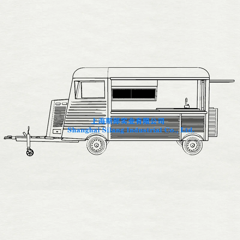 HY Van Food Trailer  Ice Cream Hot Dog Mobile Kiosk Food Truck for Sale