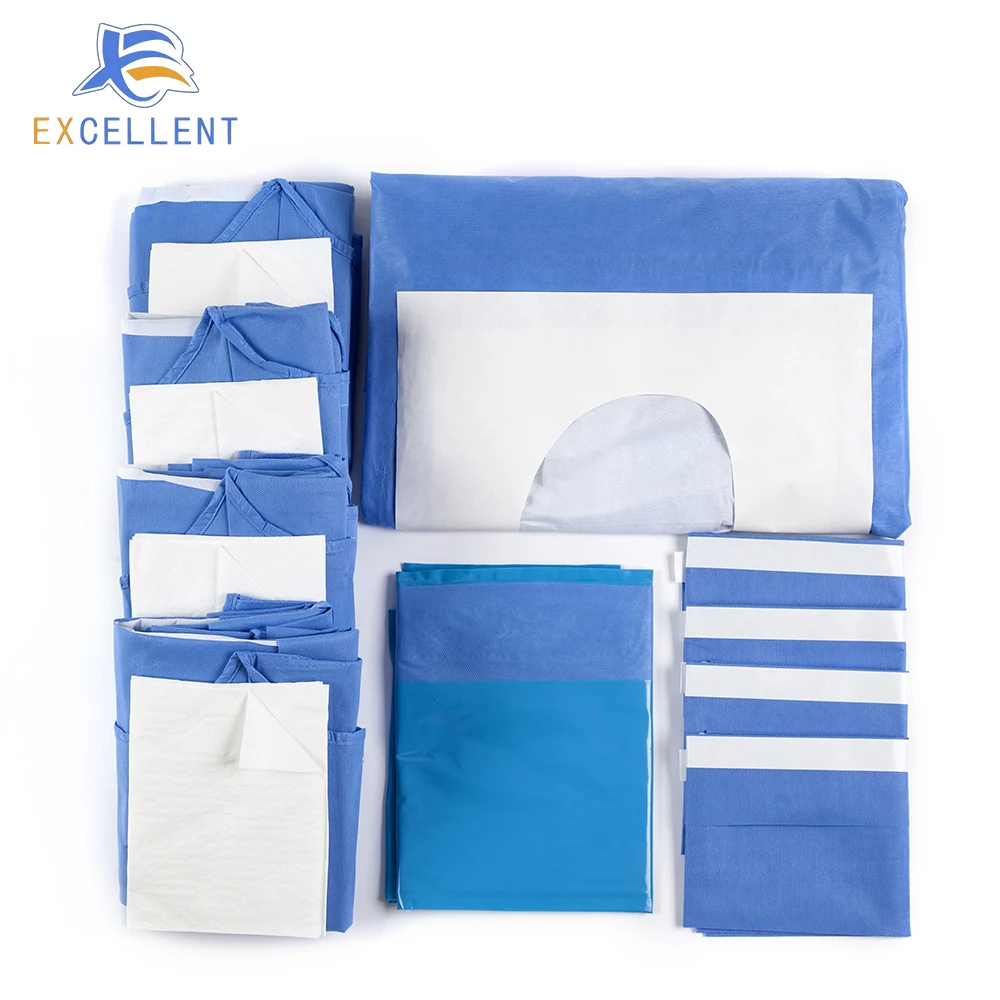 Hospital Use Medical Disposable Sterile General Kits Drape Universal Surgical Pack (Thailand factory)