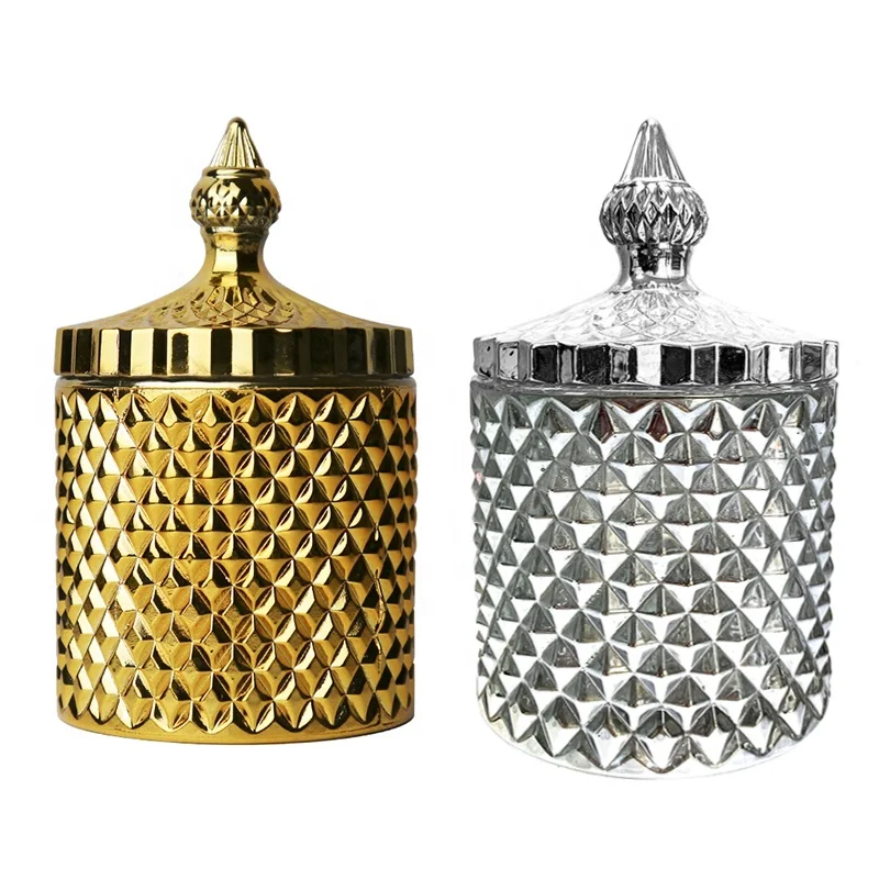 Glass Jars for Black unique candle making with lids