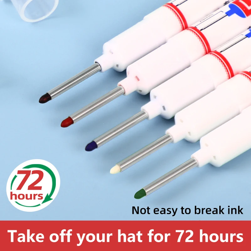 Water Resistance 20 mm Long Nib Markers Deep Hole Marker Pen for Production Mark Woodworking Marker Long Nib Pen
