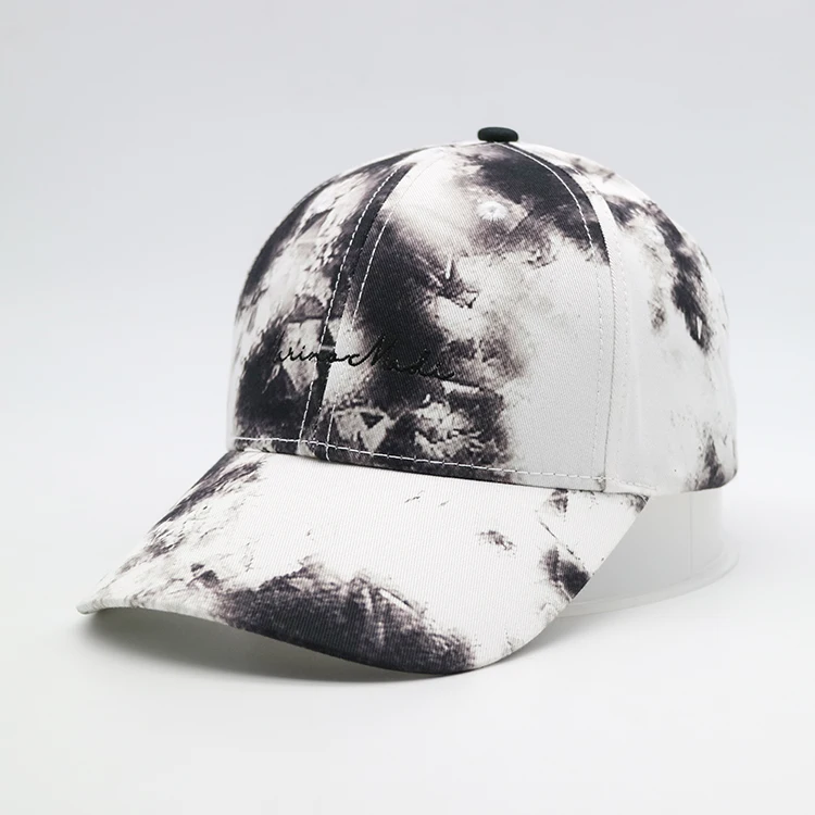 2022 New Design Tie Dye Gradient Ramp Baseball Cap Korean Street Fashion Color Cap With Leather Strap