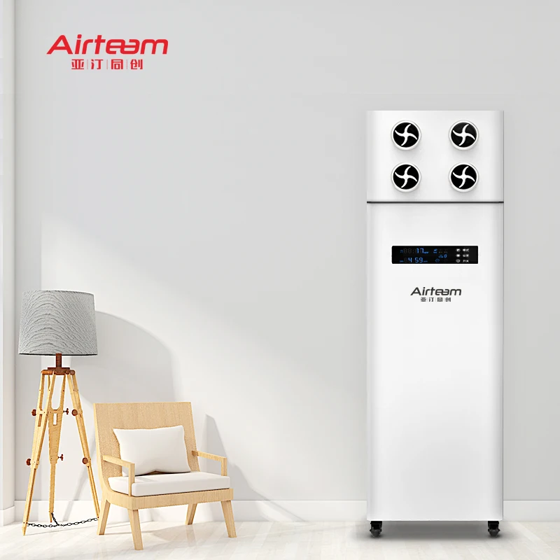 99.9% HEPA filtration auto-defrost energy recovery ventilator with intelligent visal touch panel support fault alarm