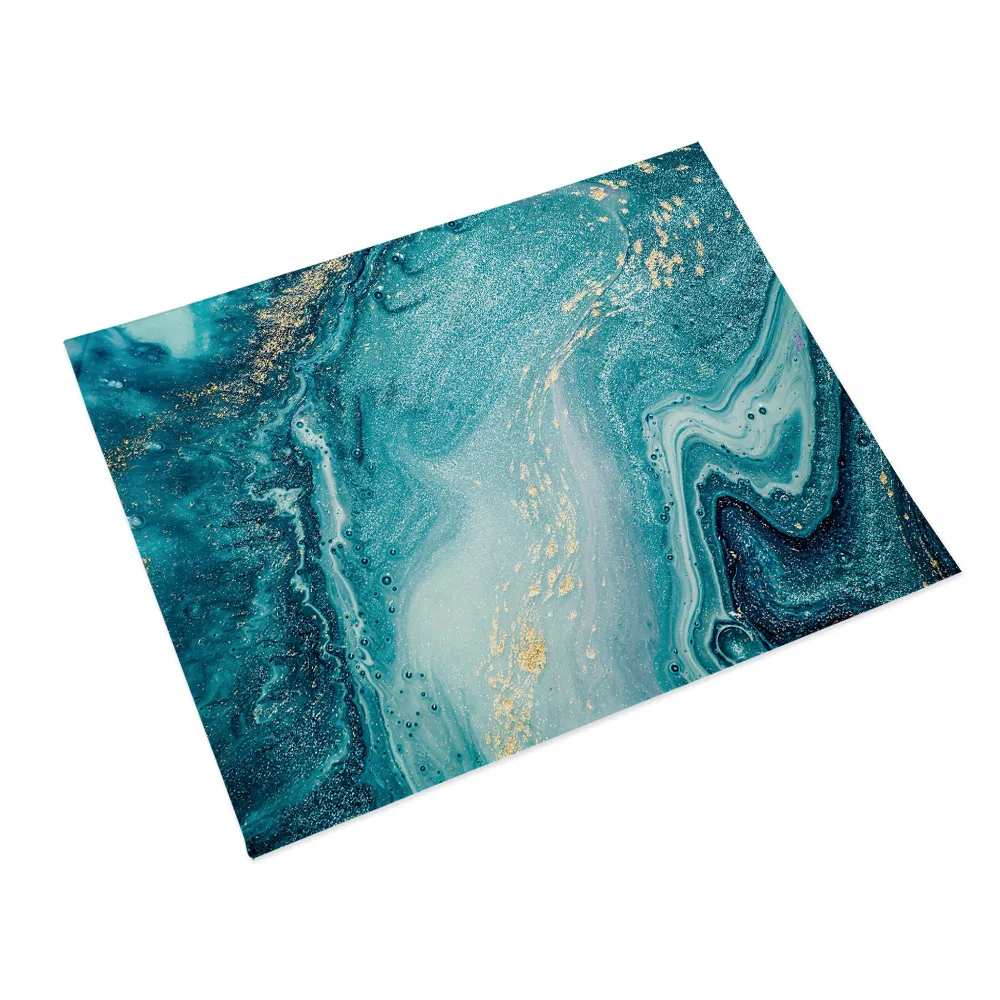 New custom rectangle colourful marble cotton woven hemp linen placemats for dining table