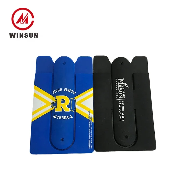 
Promotion Gift Custom Cheap Plain Mixed Color Soft Sublimation Silicone Cell Phone Card Holder Wallet 