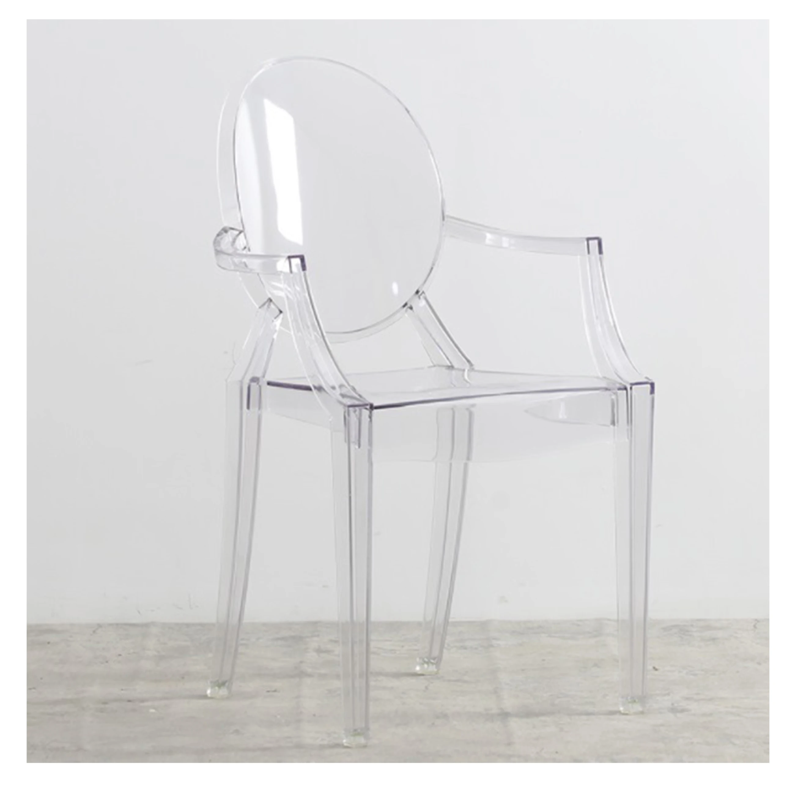 Modern Acrylic Stackable Hotel Chair Clear Transparent Plastic Ghost Dining Chairs